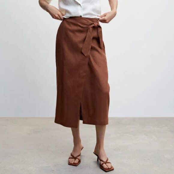 COS Navy Wrap Skirt with Tie, US 2 - Picture 1 of 9